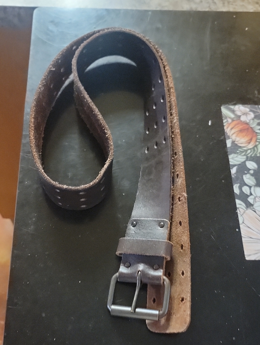 Dark Brown Leather Belt - Classic Casual Style